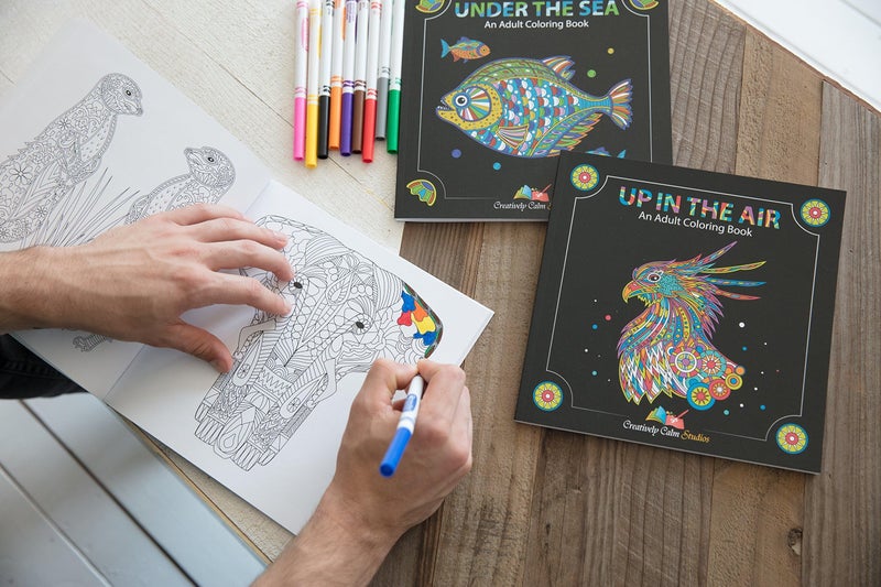 Creatively Calm Studios Adult Coloring Books Set.Three Books! Designs from The Sky, Land & Sea. Coloring Books for Adults Relaxation - Image 2